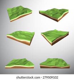 Vector, Low polygon 3D slope land