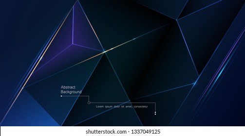 Vector low polygon silver, black premium background. Abstract luxury polygonal and silver, gold dark blue triangle line design for the cover, wallpaper. Illustration low poly pattern, gradient color