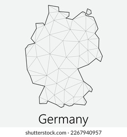 Mapa de Alemania polígona baja en vectores. Ilustración del mapa de origami. 