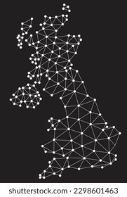 Vector low polygonal United Kingdom map. Origami map illustration. 