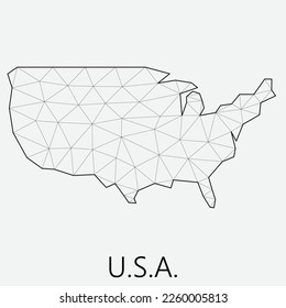 Vector low polygonal United States map. Origami map illustration. 
