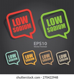 Vector : Low Sodium Speech Bubble, Speech Balloon, Sticker, Sign, Icon, Label