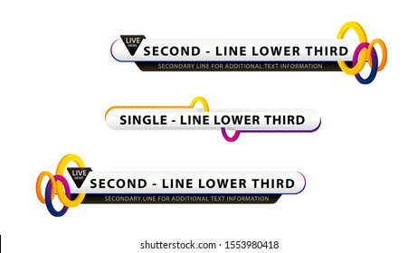 Vector  lower third or television news bar design template isolated on white background