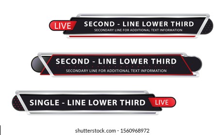 Vector  lower third or television news bar design template isolated on white background
