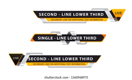 Vector  lower third or television news bar design template isolated on white background