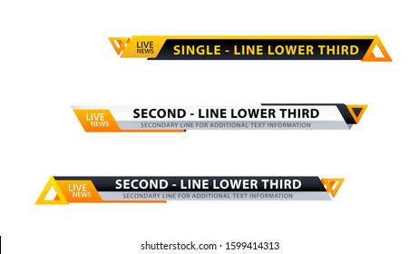 Vector  lower third or television news bar design template isolated on white background