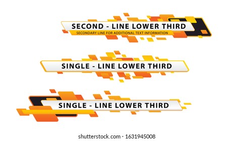 Vector  lower third or television news bar design template isolated on white background