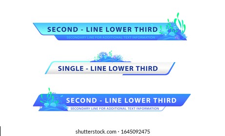 Vector  lower third or television news bar design template with corals theme isolated on white background