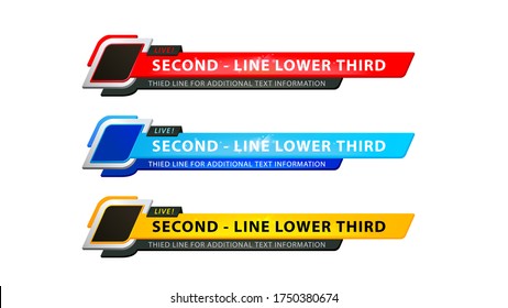 Vector  lower third or television news bar design template isolated on white background