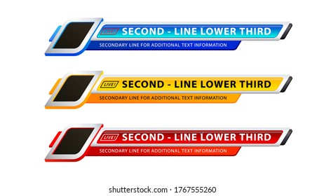 Vector  lower third or television news bar design template isolated on white background
