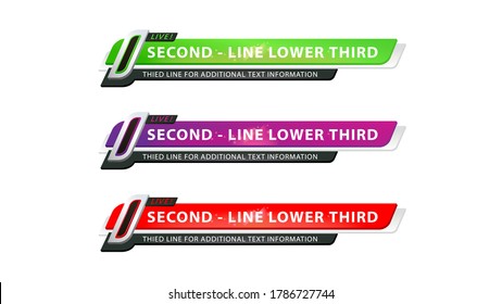 Vector  lower third or television news bar design template isolated on white background