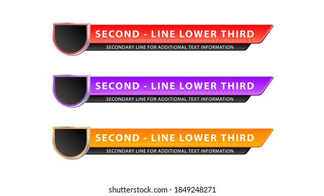 Vector  lower third or television news bar design template isolated on white background