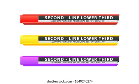 Vector  lower third or television news bar design template isolated on white background