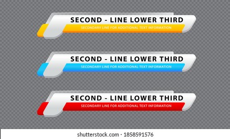 Vector  lower third or television news bar design template isolated on white background