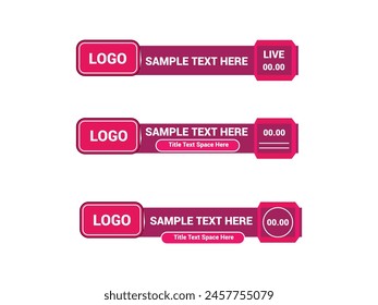 Vector Lower Third for Television News Bar Design Template, Lower Third News and Video Bars Set