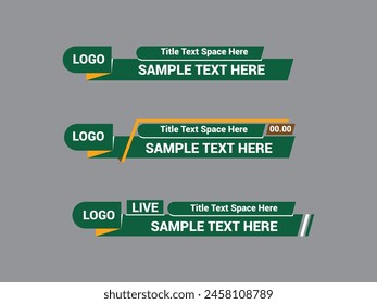 Vector Lower Third for Television News Bar Design Template, Lower Third News and Video Bars Set