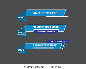 Vector Lower Third for Television News Bar Design Template, Lower Third News and Video Bars Set