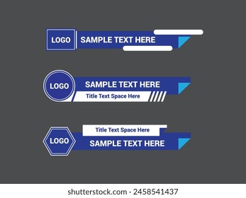 Vector Lower Third for Television News Bar Design Template, Lower Third News and Video Bars Set