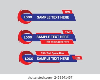 Vector Lower Third for Television News Bar Design Template, Lower Third News and Video Bars Set