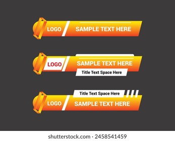 Vector Lower Third for Television News Bar Design Template, Lower Third News and Video Bars Set