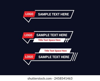 Vector Lower Third for Television News Bar Design Template, Lower Third News and Video Bars Set