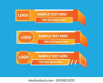 Vector Lower Third for Television News Bar Design Template, Lower Third News and Video Bars Set