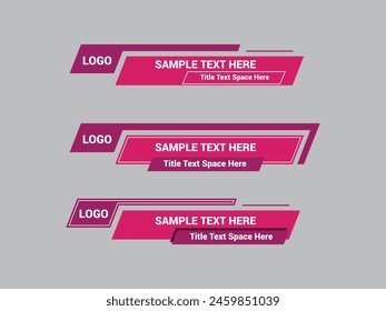 Vector Lower Third for Television News Bar Design Template, Lower Third News and Video Bars Set
