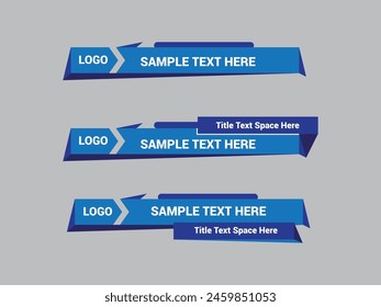 Vector Lower Third for Television News Bar Design Template, Lower Third News and Video Bars Set