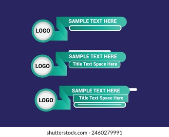 Vector Lower Third for Television News Bar Design Template, Lower Third News and Video Bars Set