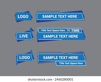 Vector Lower Third for Television News Bar Design Template, Lower Third News and Video Bars Set