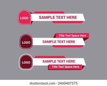 Vector Lower Third for Television News Bar Design Template, Lower Third News and Video Bars Set