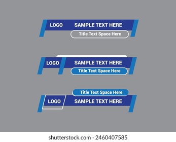 Vector Lower Third for Television News Bar Design Template, Lower Third News and Video Bars Set