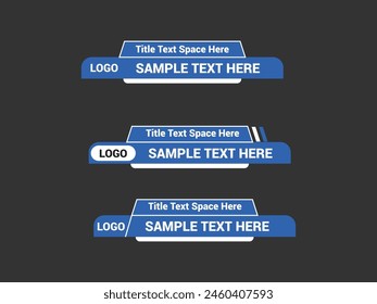 Vector Lower Third for Television News Bar Design Template, Lower Third News and Video Bars Set