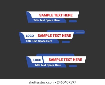 Tercio inferior de Vector para Plantilla de diseño de barras de Noticias de televisión, Tercio inferior de Noticias Video y