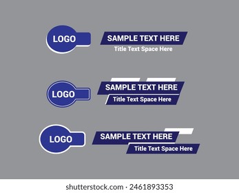Vector Lower Third for Television News Bar Design Template, Lower Third News and Video Bars Set