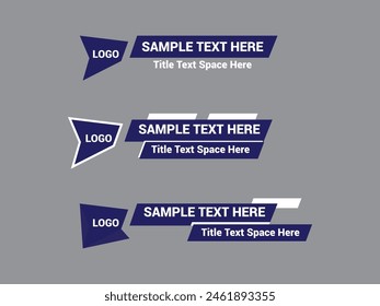Vector Lower Third for Television News Bar Design Template, Lower Third News and Video Bars Set