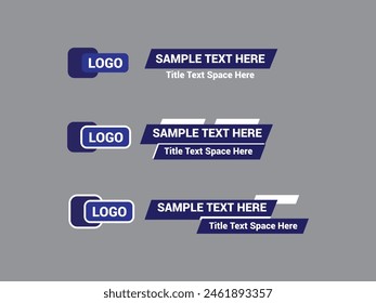 Vector Lower Third for Television News Bar Design Template, Lower Third News and Video Bars Set