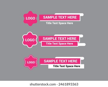 Vector Lower Third for Television News Bar Design Template, Lower Third News and Video Bars Set