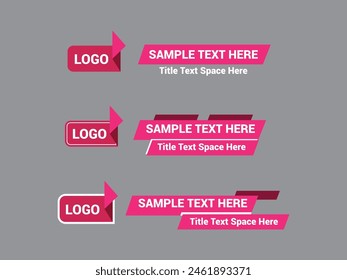 Vector Lower Third for Television News Bar Design Template, Lower Third News and Video Bars Set