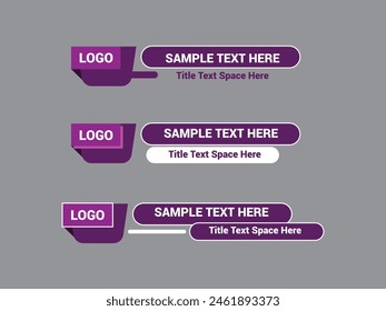 Vector Lower Third for Television News Bar Design Template, Lower Third News and Video Bars Set