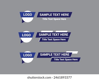 Vector Lower Third for Television News Bar Design Template, Lower Third News and Video Bars Set