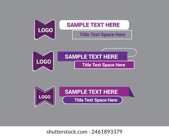 Vector Lower Third for Television News Bar Design Template, Lower Third News and Video Bars Set