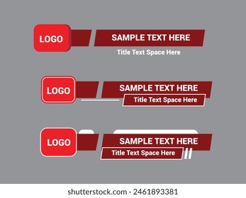 Vector Lower Third for Television News Bar Design Template, Lower Third News and Video Bars Set