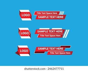 Vector Lower Third for Television News Bar Design Template, Lower Third News and Video Bars Set