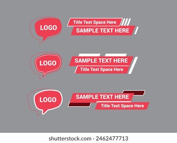 Vector Lower Third for Television News Bar Design Template, Lower Third News and Video Bars Set