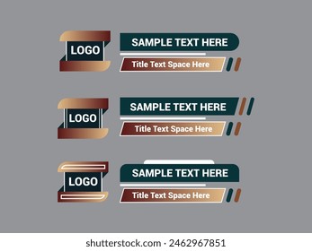 Vector Lower Third for Television News Bar Design Template, Lower Third News and Video Bars Set