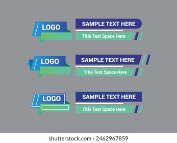 Vector Lower Third for Television News Bar Design Template, Lower Third News and Video Bars Set