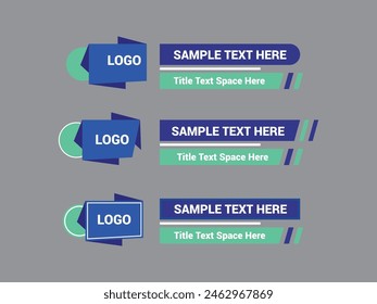 Vector Lower Third for Television News Bar Design Template, Lower Third News and Video Bars Set