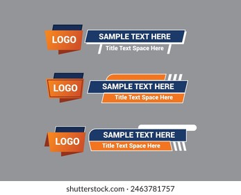 Vector Lower Third for Television News Bar Design Template, Lower Third News and Video Bars Set