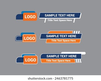 Vector Lower Third for Television News Bar Design Template, Lower Third News and Video Bars Set